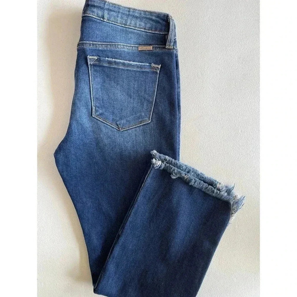 KanCan Quinn Mid Rise Ankle Flare Jeans Raw/Split/Frayed hem size 29 - Picture 7 of 11